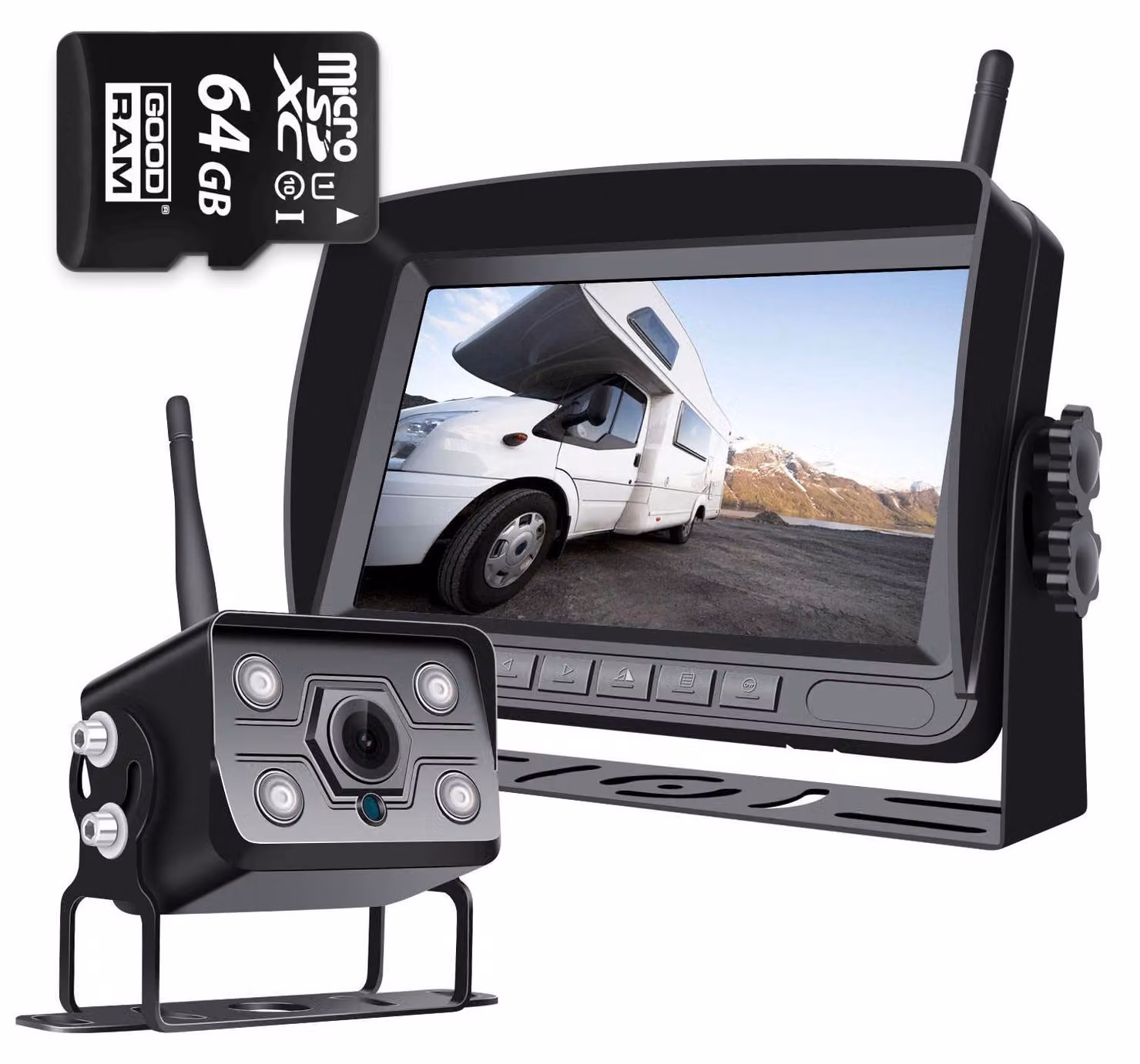 Kit Retromarcia Wireless Telecamera Ips Fhd + 64 Gb