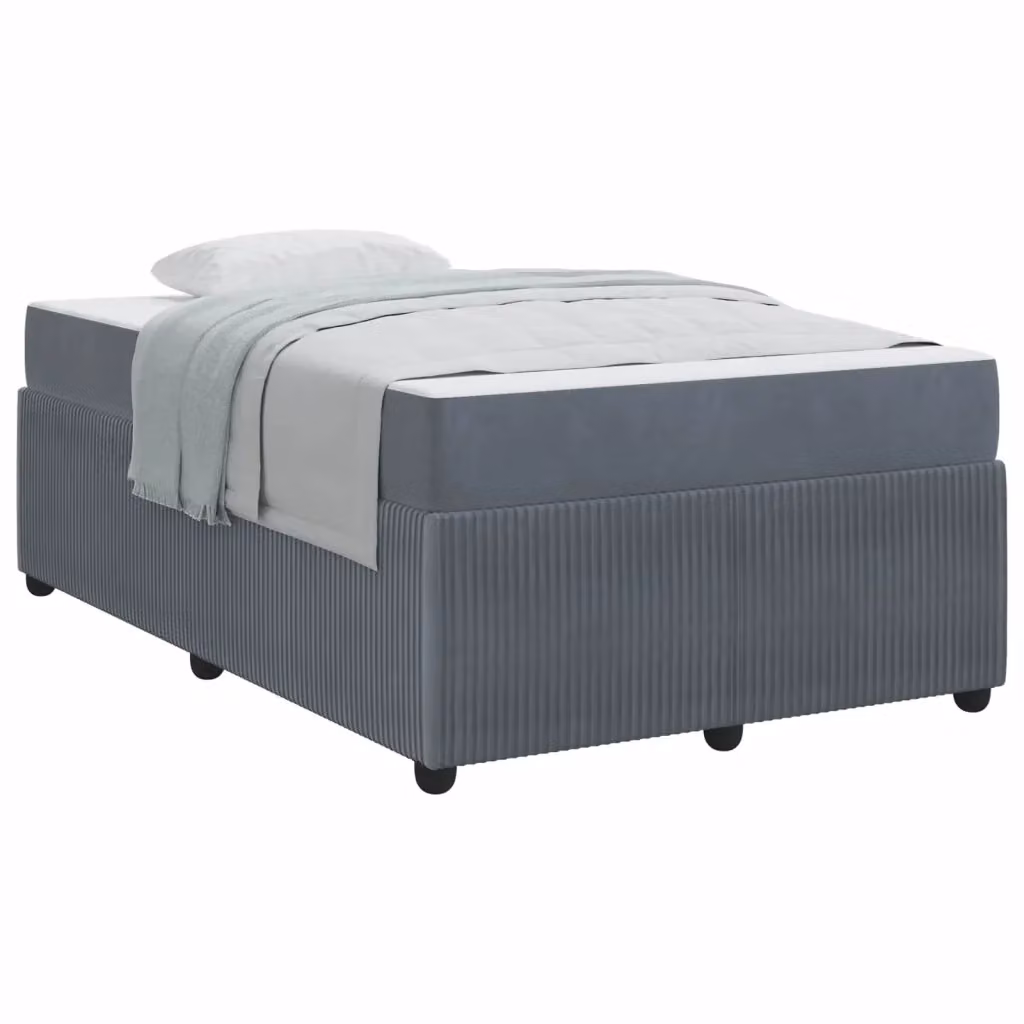 Struttura del letto moderna vidaXL in tessuto grigio con legno, L 120 cm x P 200 cm – 2