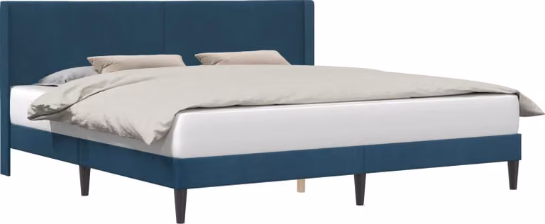 Struttura del letto con testiera Blu 180 x 200 cm Velluto
