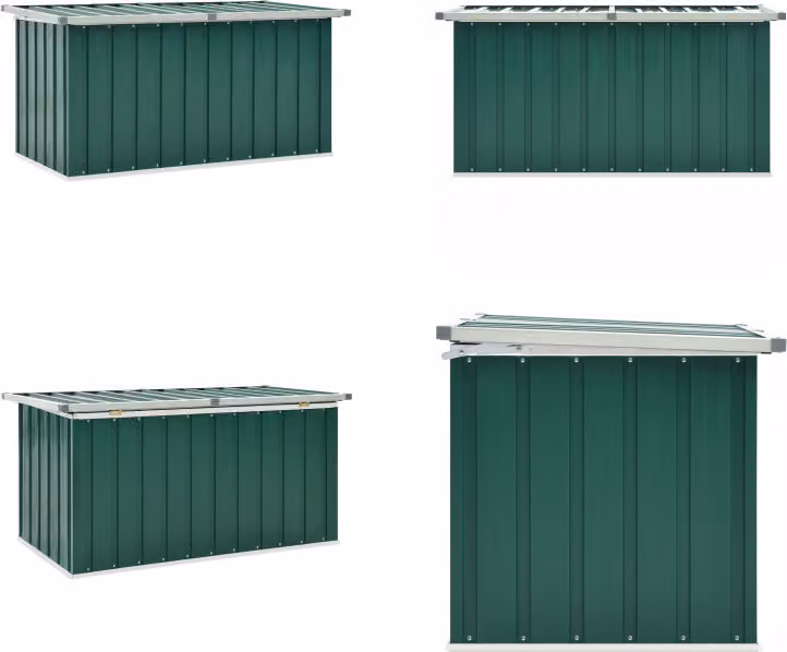 vidaXL Scatola da giardino verde 129 x 67 x 65 cm - Scatola portaoggetti - Scatola per cuscini da giardino - Scatole per cuscini da giardino