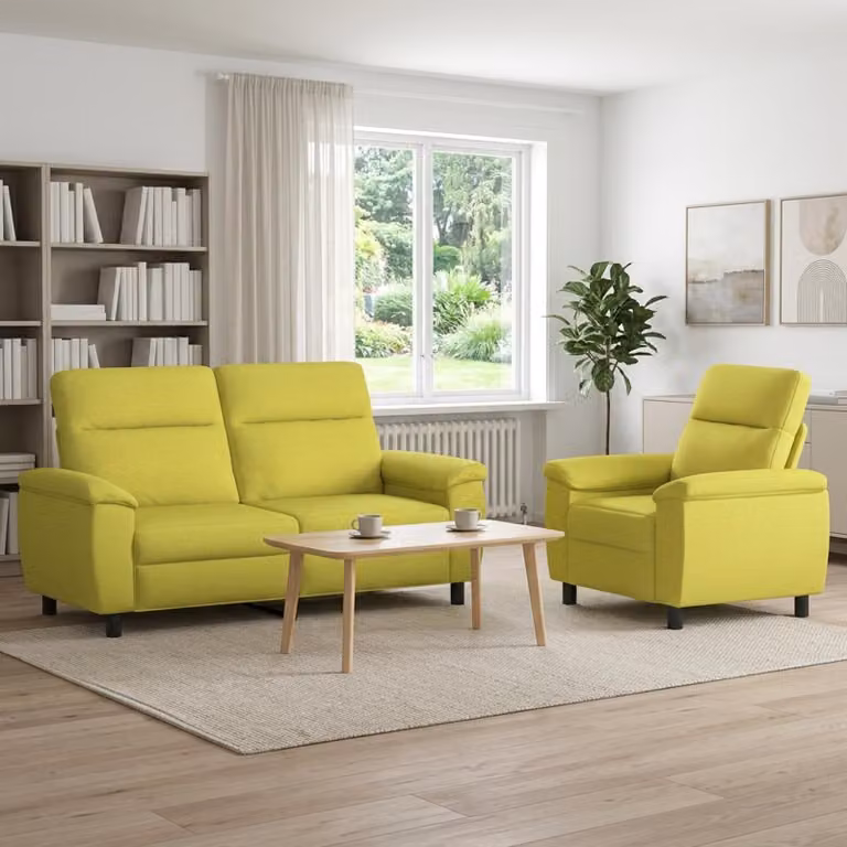 Set di 2 divani moderni vidaXL in tessuto verde con struttura in metallo per il tuo soggiorno