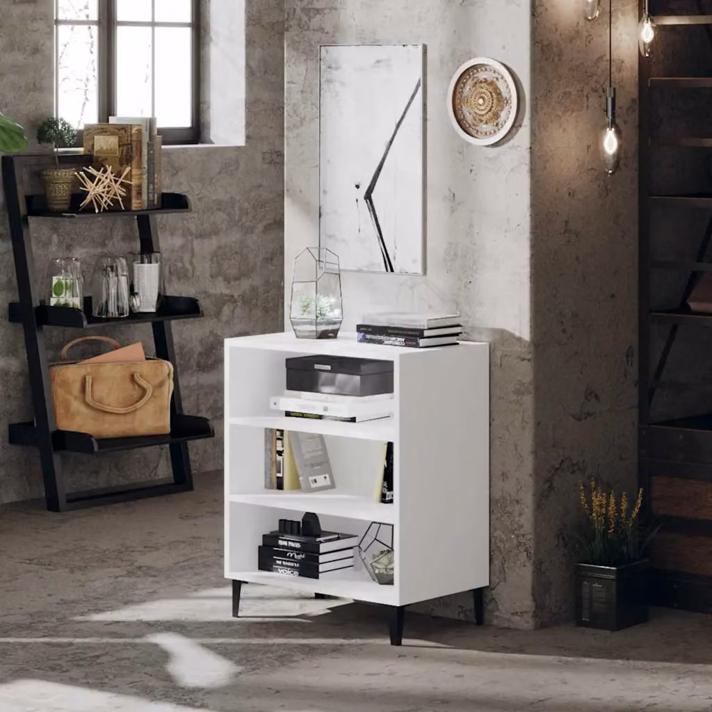 Credenza moderna vidaXL in legno e MDF bianca L: 57 cm, P: 35 cm, H: 70 cm