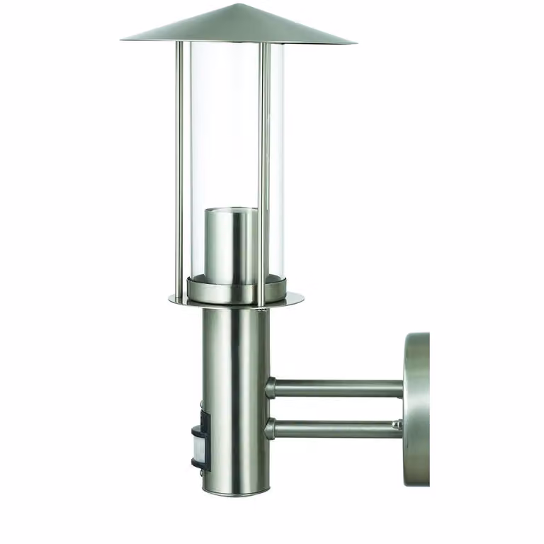 Apparecchio di illuminazione da parete in acciaio inossidabile, con sensore di movimento. Lampada da parete esterna, ideale per giardino e aree esterne. Lampada da giardino