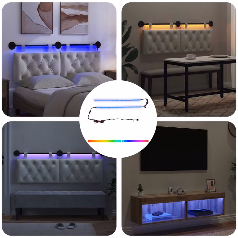 Striscia LED RGB neon flex vidaXL multicolore in PVC e silicone con alimentazione USB, Lunghezza: 110 cm