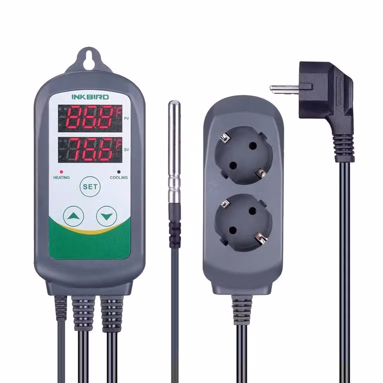 Regolatore di temperatura digitale, doppia uscita a relè, allarmi di alta e bassa temperatura, Presa UE