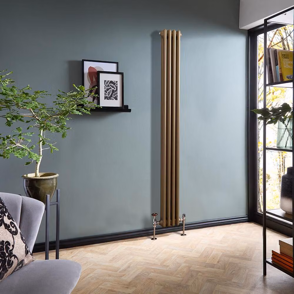 Radiatore Tradizionale Verticale a Doppia Colonna - Bronzo Metallizzato - 1800mm x 200mm - Regent by Hudson Reed