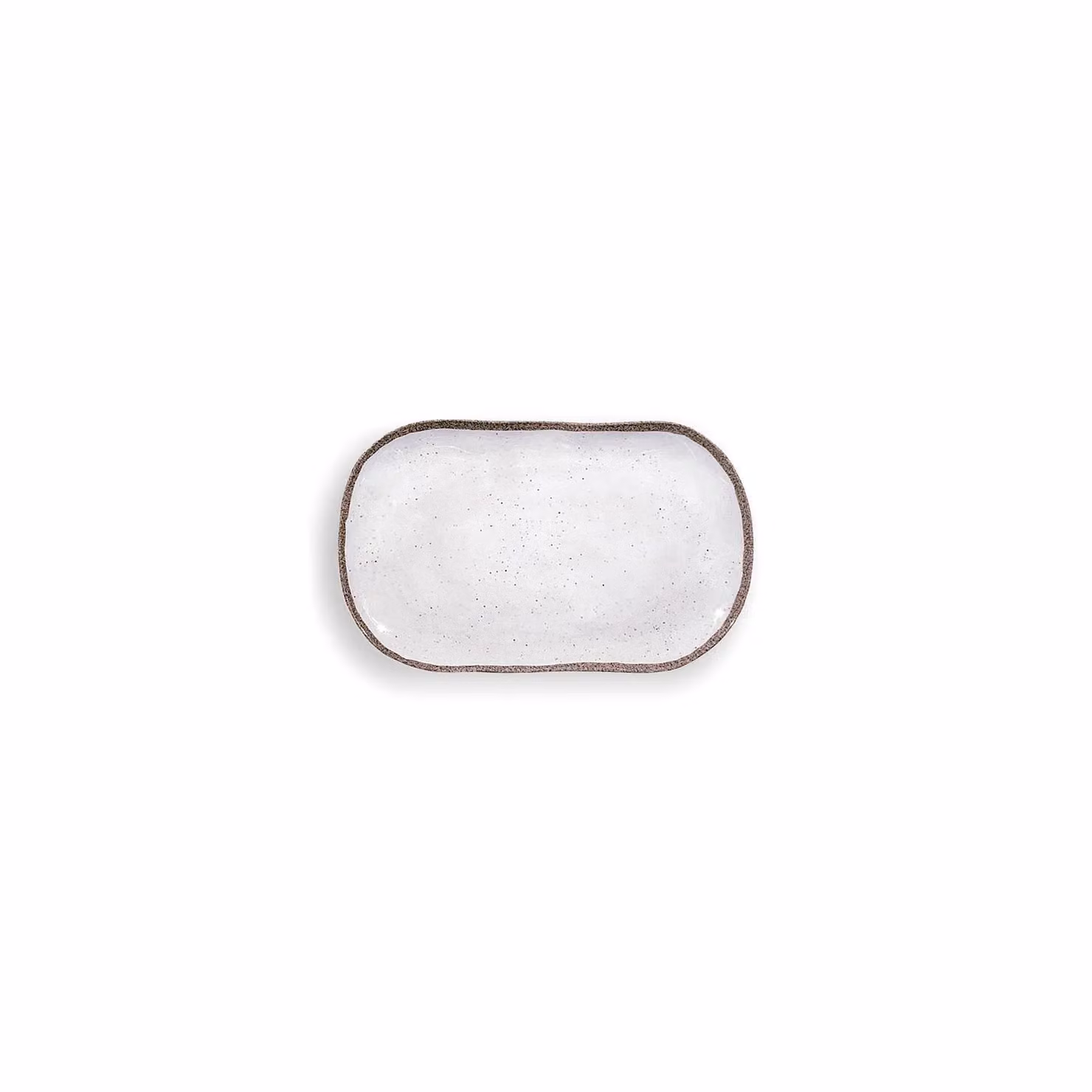 Vassoio rettangolare medio in melamina, Linea Terrae bianco, dim. 26x15,5cm