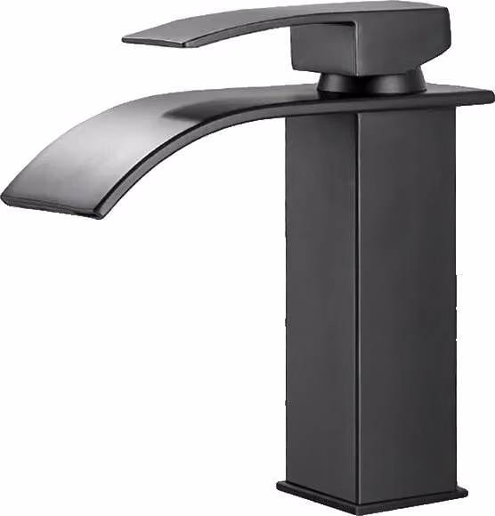 Rubinetto per lavabo, monocomando, montaggio su piano, nero opaco A corto