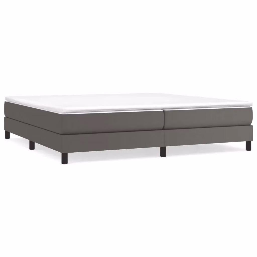 Struttura Letto a Rete a Molle e Giroletto in Similpelle Grigio L/P/H: 200 x 200 x 25 cm – 2