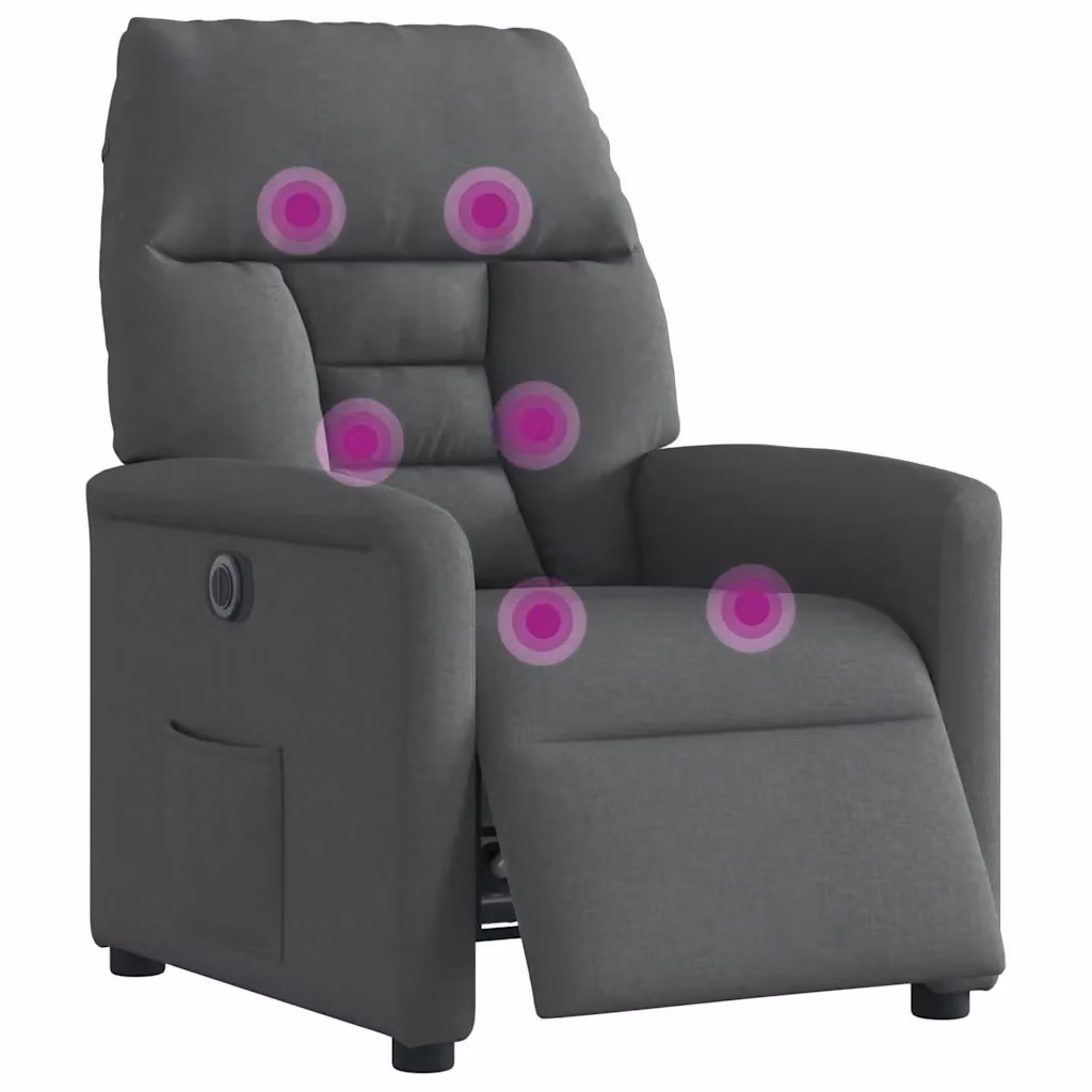 Poltrona Reclinabile Elettrica vidaXL Grigia in Tessuto con Braccioli per il Relax in Soggiorno – 2