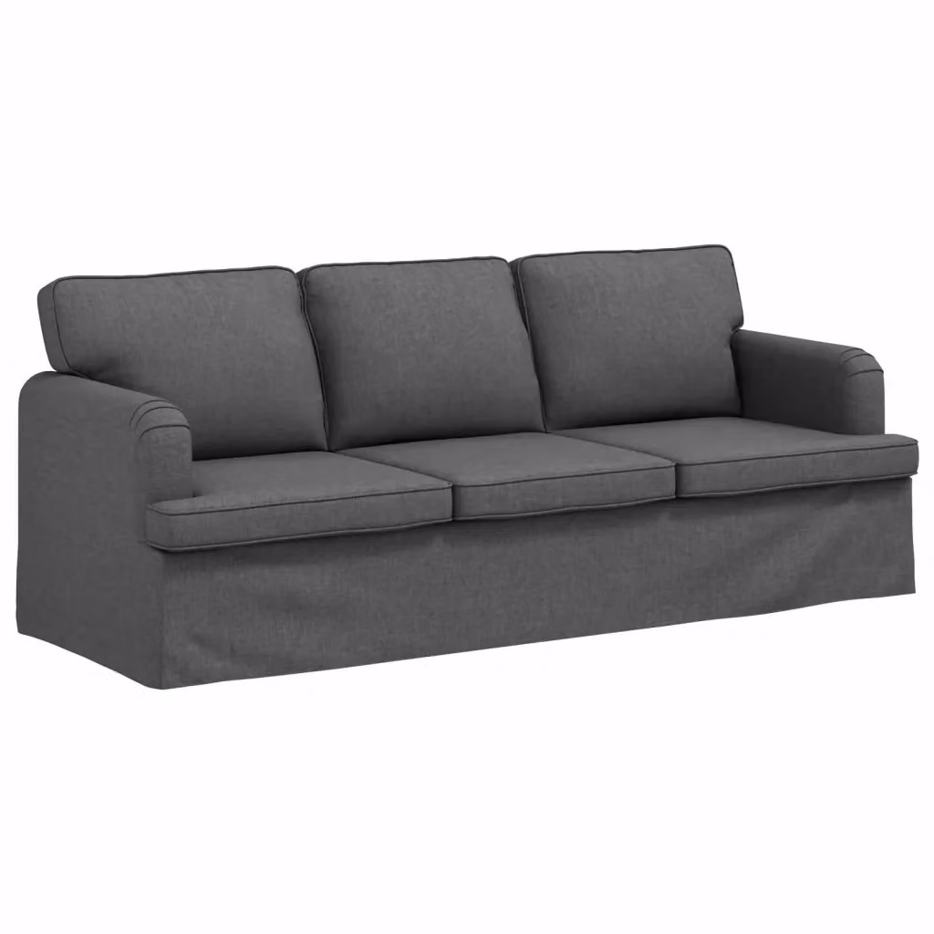 Divano vidaXL in tessuto grigio scuro con struttura in metallo, L: 201 cm, P: 80 cm, H: 85 cm – 2