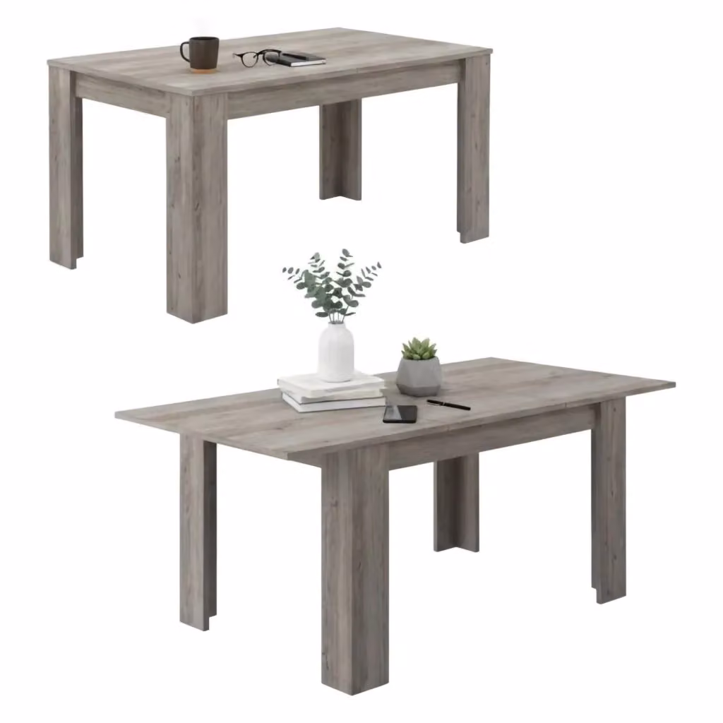 Tavolo da pranzo allungabile Marene DMORA in rovere grigio, L: 200 cm, P: 90 cm, H: 75 cm – 2