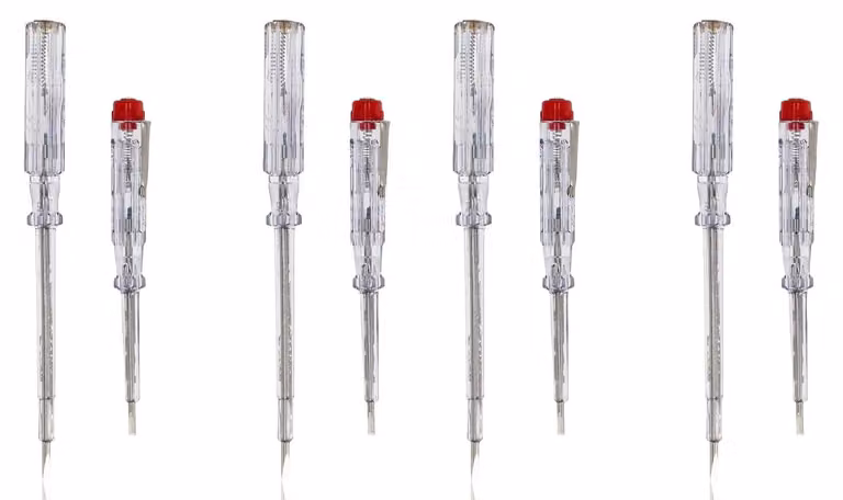 Set di tester di tensione, composto da 4 pezzi, 2 tester da 19 cm e 2 tester da 14 cm, per impianti elettrici domestici