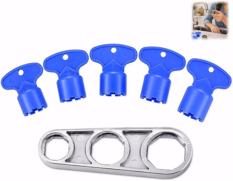 Set di 6 chiavi per la rimozione di aeratori, universali per rubinetti con filettature M16/M18/M21/M22/M24