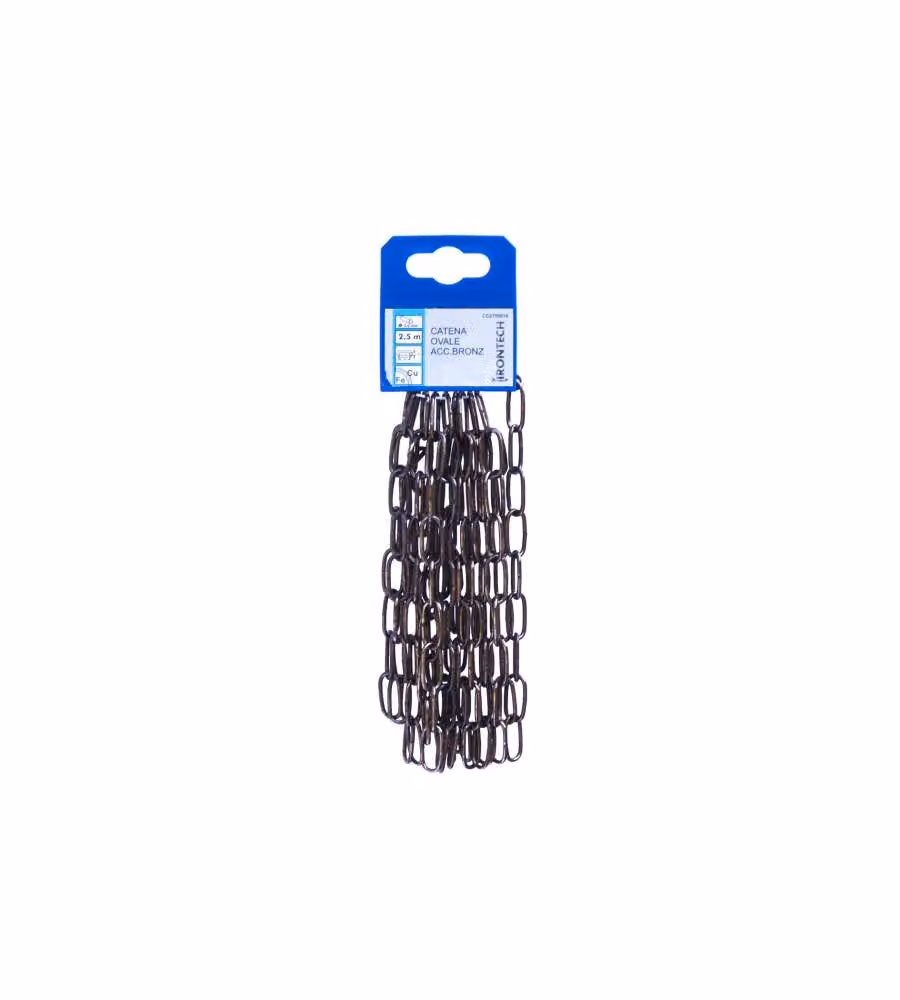 Catena ovale pretagliata Diam. 2,5 mm. in acciaio bronzato 2,5 mt.