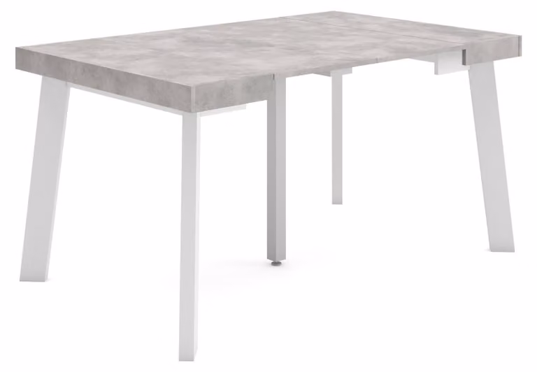 Tavolino consolle estendibile, 140 cm, effetto cemento, per 6 persone