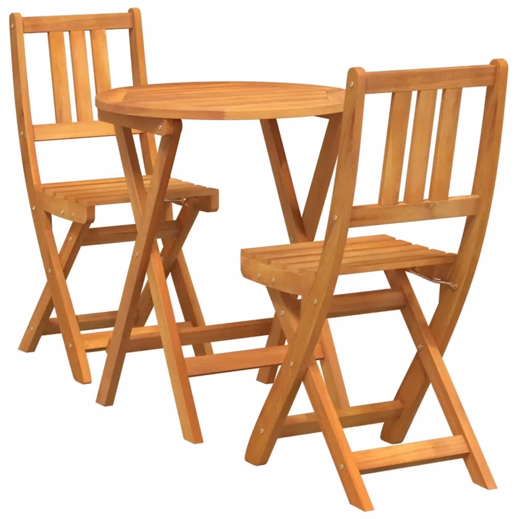 Set bistrot da giardino vidaXL in legno di acacia oliato marrone, composto da 3 pezzi – 2