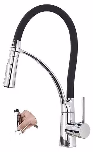 Miscelatore da cucina, con doccetta estraibile, monocomando, cromato