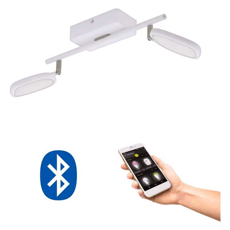 EGLO Palombare-C, illuminazione puntuale intelligente, bianco, alluminio, plastica, acciaio, 2700 K, 6500 K, 600 lm