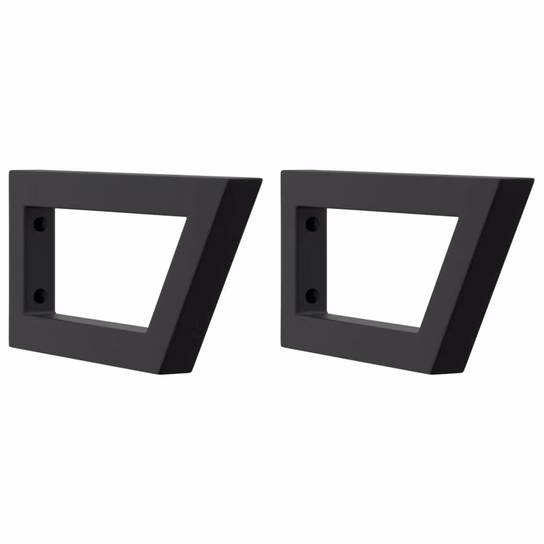 Reggimensole per Lavabo 2 pz Nere Trapezio in Acciaio