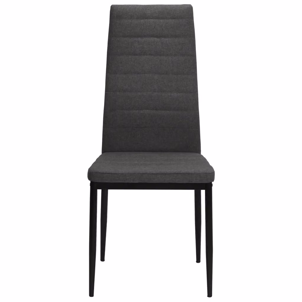 Set di 4 sedie da pranzo vidaXL in legno di Hevea e tessuto grigio per cucina e sala da pranzo – 2