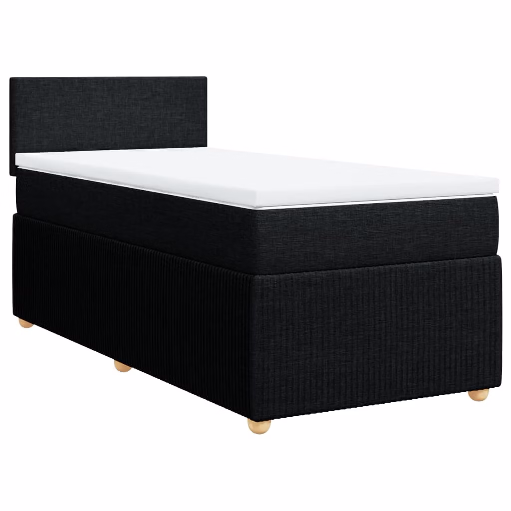 Giroletto a Molle con Materasso Nero 90x200 cm in Tessuto