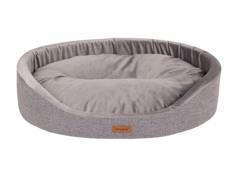 Cuccia per cani ovale SIDNEY grigio taglia S, M, L, XL, XXL Taglia: L - 58x50x15 cm