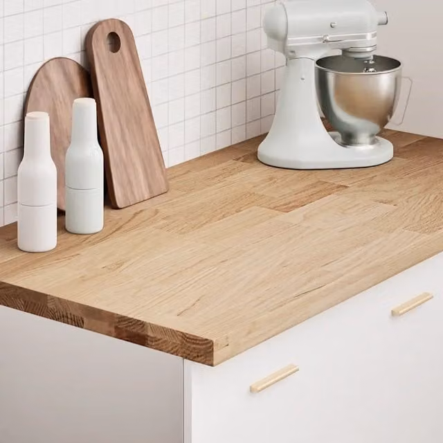 Piano di lavoro per cucina vidaXL in legno massello color marrone L: 120 cm, P: 63,5 cm, H: 4 cm