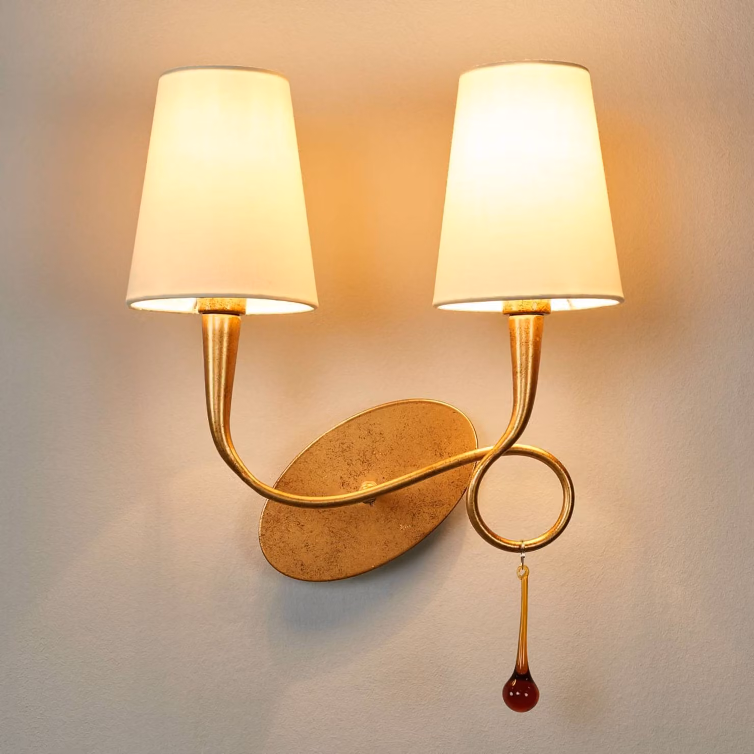 Mantra Iluminación Applique da parete Paola, dimmerabile, Ottone / Oro, Soggiorno / Sala da pranzo, Metallo, Moderno, Applique