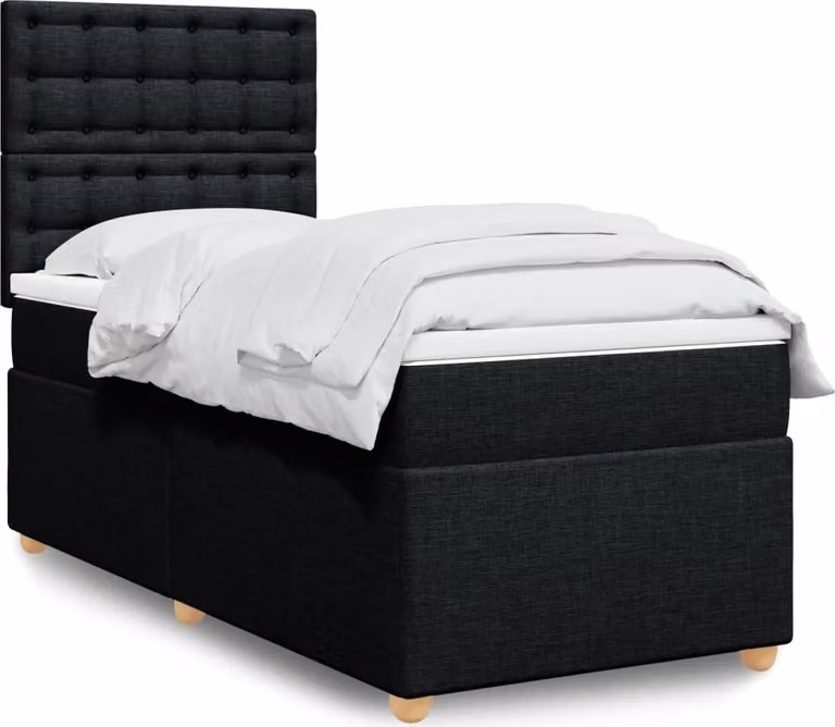 Maison Exclusive - Giroletto a Molle con Materasso Nero 90x200 cm in Tessuto