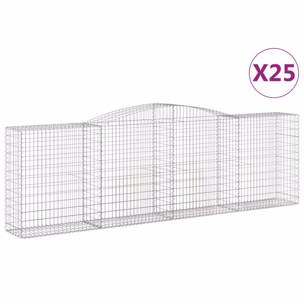 Cesti Gabbioni ad Arco 25 pz 400x50x120/140 cm Ferro Zincato