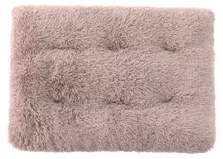 Cuccia per cani rettangolare, morbida e in peluche, ideale anche per gatti. Tessuto caldo e confortevole. Taglia XS, dimensioni 45x30 cm. Colore: tortora