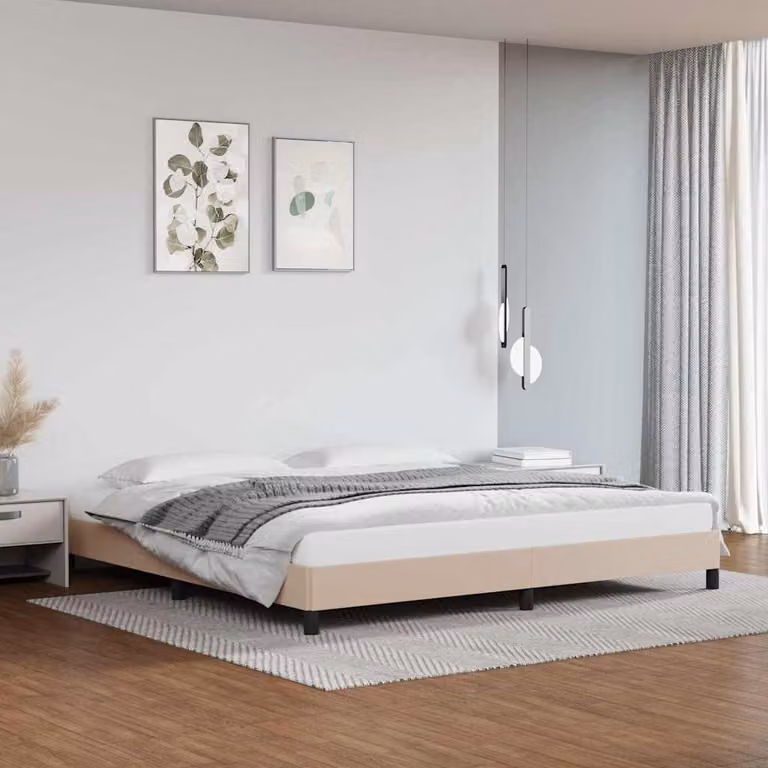 vidaXL Giroletto Cappuccino in Similpelle Beige e Marrone 200x200 cm