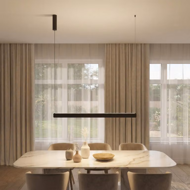 LUMIÈRE Design Lampada a Sospensione 'Cera' LED dimmerabile Up- & Downlight Lampadario Nero