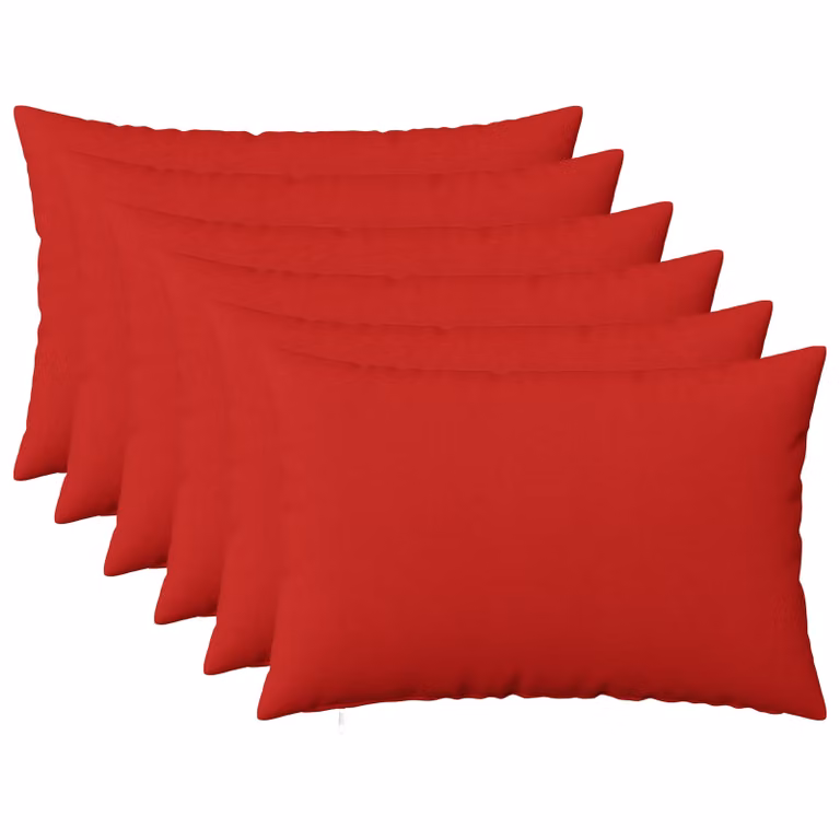 Set di 6 federe vidaXL HEERLEN rosse in poliestere, L 60 cm x P 40 cm