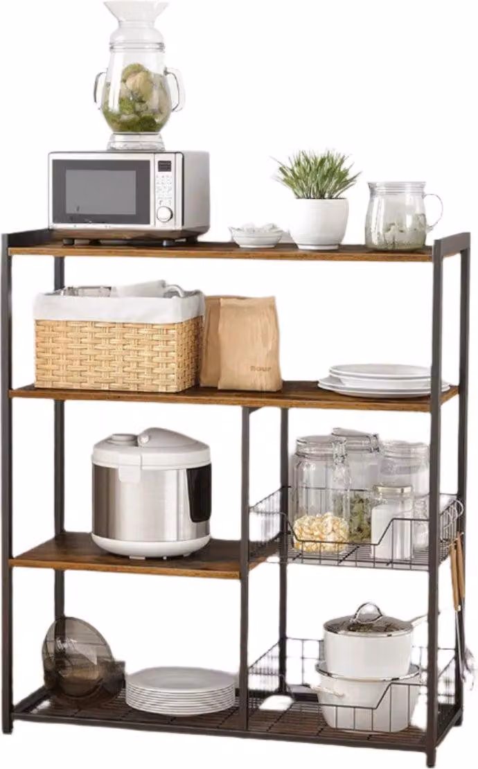 Mensola da cucina – Stile vintage – Ferro e legno – 80 x 35 x 95 cm