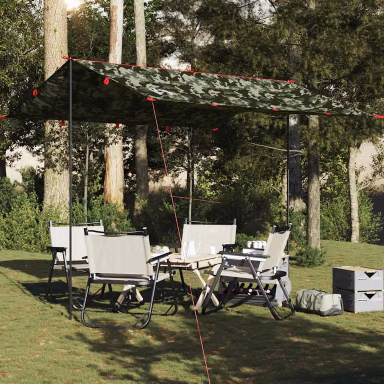 Telone da Campeggio Impermeabile vidaXL Mimetico Verde Multicolore 306x306 cm