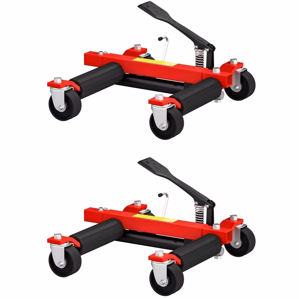 Carrello per trasporto auto XYLO con capacità 680kg, L/P/H: 56 x 54 x 19,5 cm, Nero e Rosso – 2