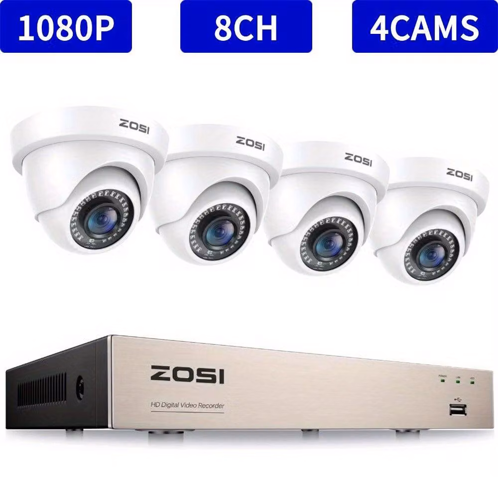 Kit di videosorveglianza a 8 canali - Sistema di sicurezza - Set di videosorveglianza - Telecamere di sorveglianza - Telecamere a cupola - Full HD 1080P