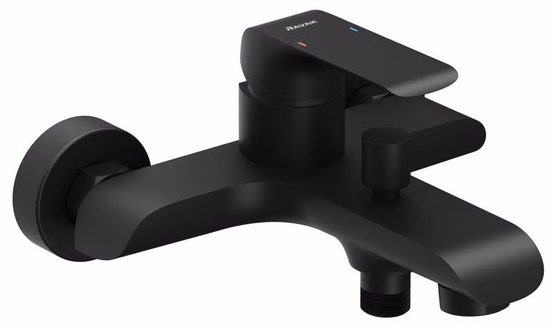 Rubinetto per vasca da bagno a parete Ravak Flat FL 022.20BL senza set doccia, nero