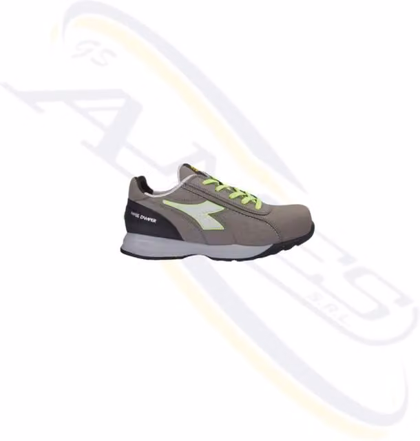 Scarpe da lavoro Diadora Glove MDS Low S3 in pelle grigio con dettagli verde fluo taglia 46
