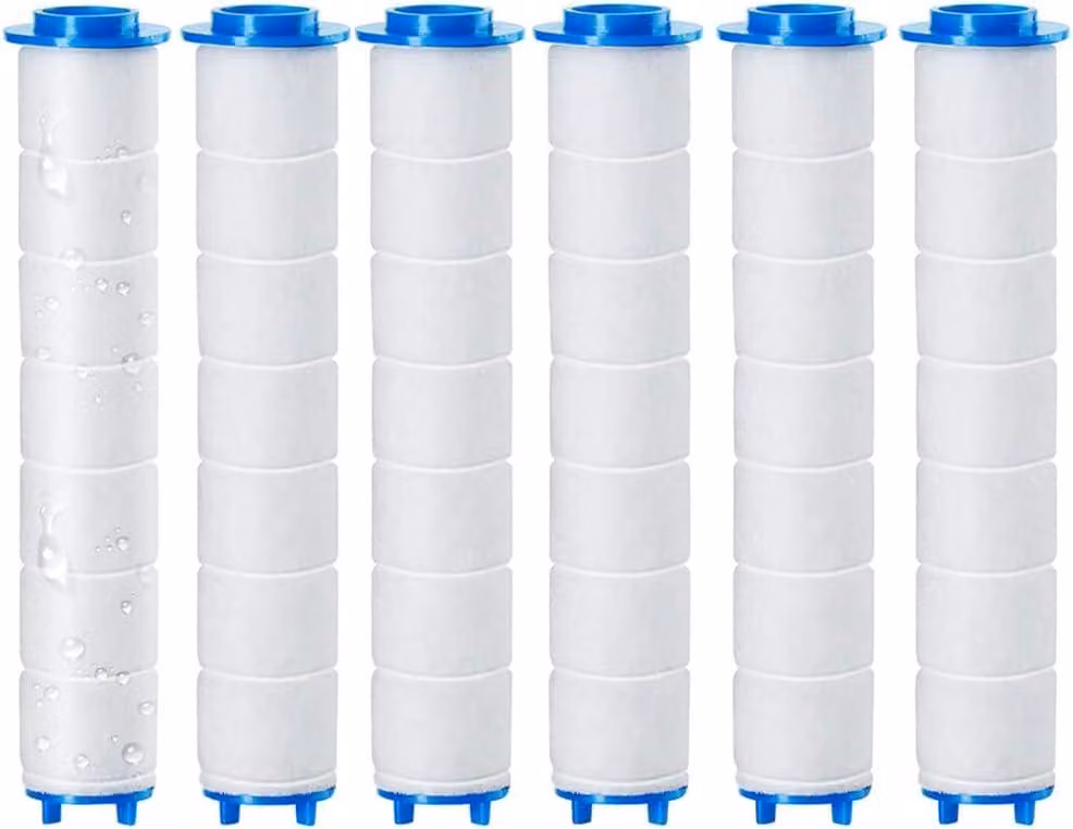 Filtri per doccia in polipropilene e cotone, dimensioni 10 x 2 cm, confezione da 6 pezzi, per doccetta