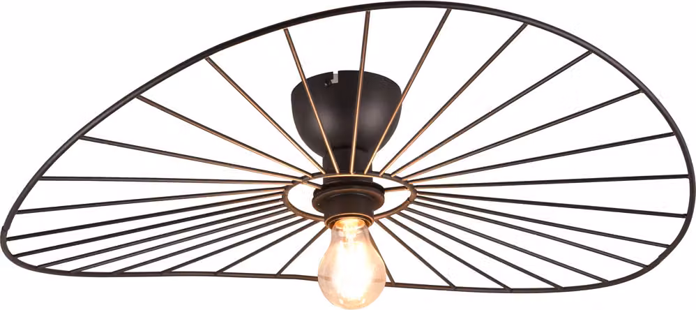 Reality Chapeau plafoniera E27 ⌀60cm nero opaco