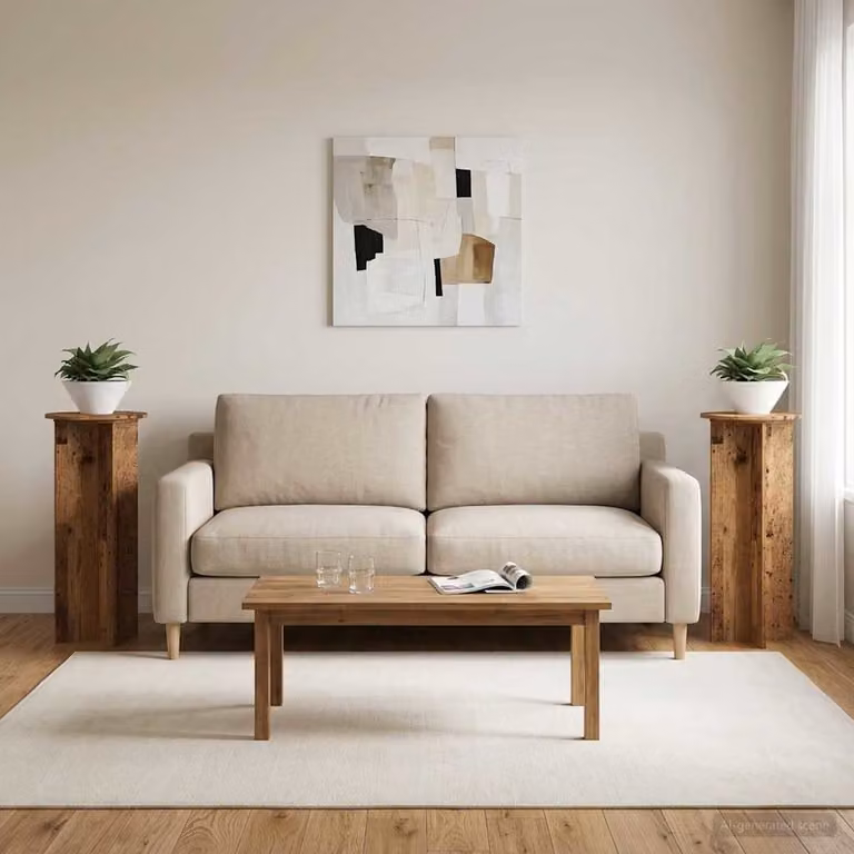 Set di 2 supporti per piante vidaXL in legno color marrone, H: 100 cm, Ø: 40 cm