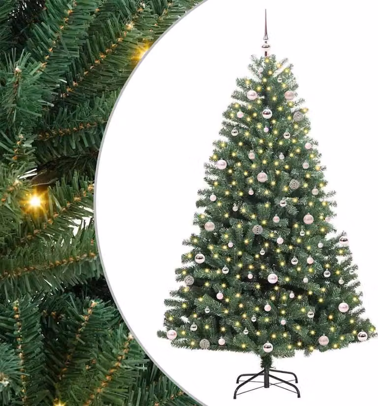 Albero di Natale Artificiale con Rami Pieghevoli Verde 240 cm