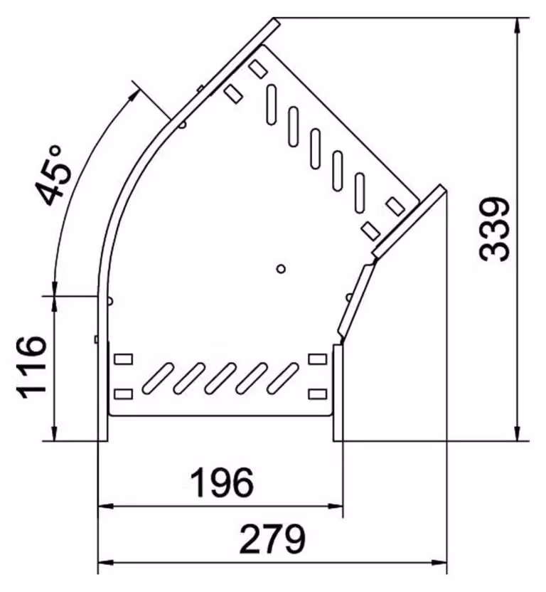 OBO Bogen 45° RB 45 620 FS f.Kabelrinne hor.60x200 (6036104)