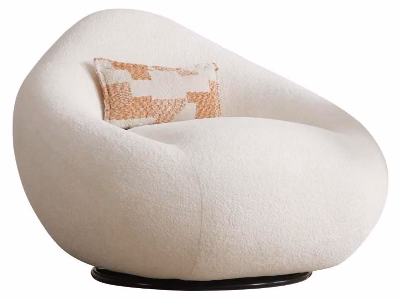 Exklusiver Weißer Sessel Designer Polstermöbel Wohnzimmer 1-Sitzer