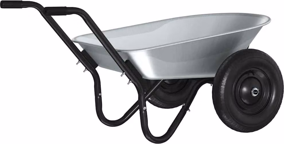 Carriole Argento e Nero 124 x 73 x 65 cm Acciaio