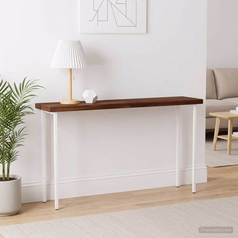 Piano del tavolo rettangolare in legno di acacia vidaXL, marrone, L 110 cm x P 20 cm x H 3,2 cm