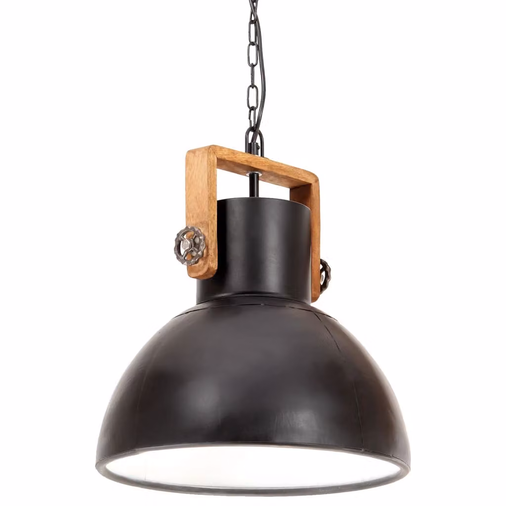 vidaXL Lampada a sospensione in stile industriale 25 W nera rotonda 40 cm E27